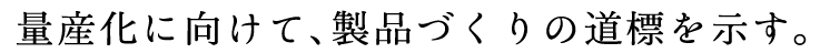 量産化に向けて、製品づくりの道標を示す。